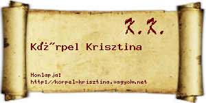 Körpel Krisztina névjegykártya